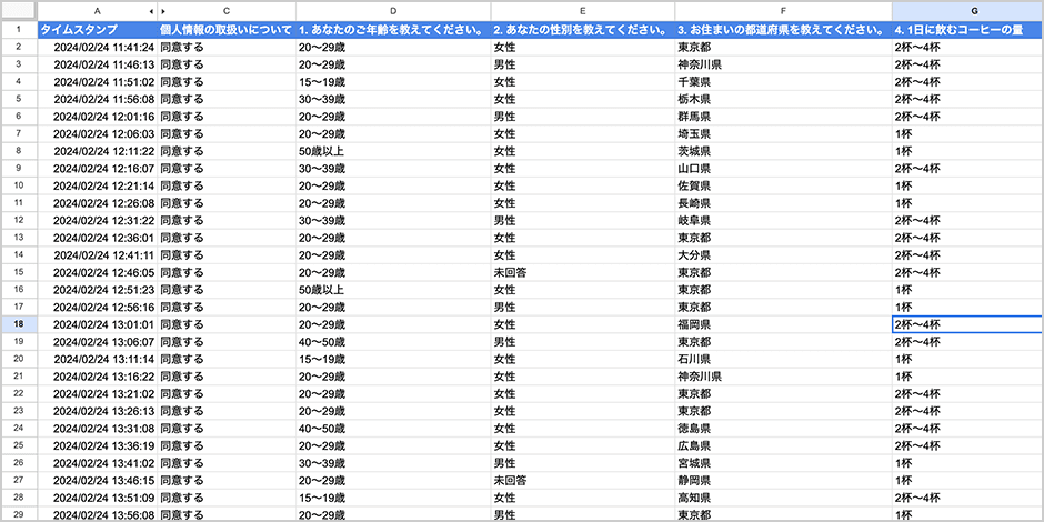 アンケート集計サンプル